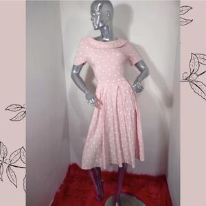 Marylin polka dot pink dress by classy loft